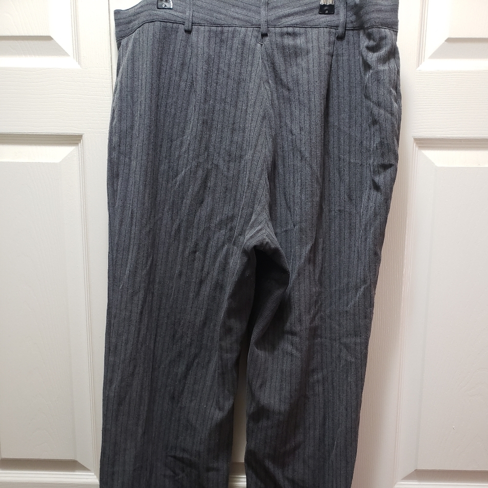 Grey Slacks with Maroon Pinstripes